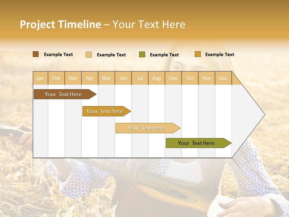 A Woman Sitting In A Field Holding A Guitar PowerPoint Template