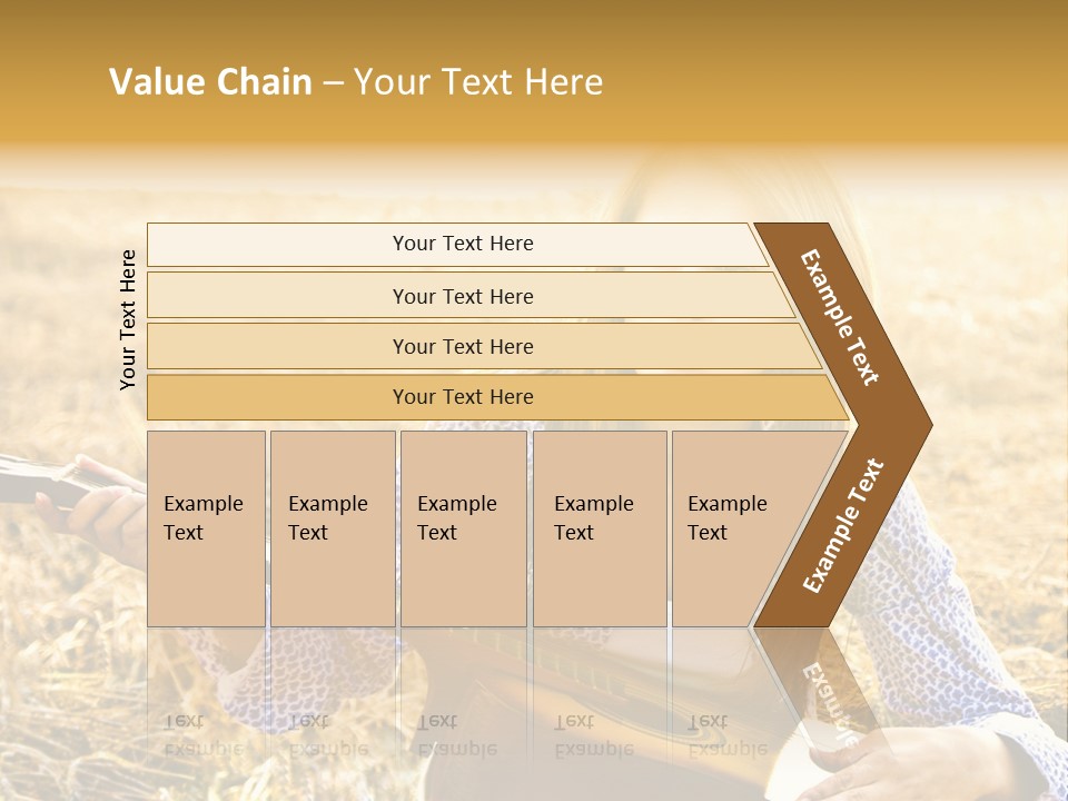 A Woman Sitting In A Field Holding A Guitar PowerPoint Template