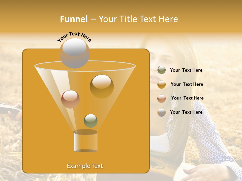 A Woman Sitting In A Field Holding A Guitar PowerPoint Template