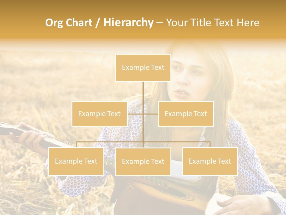 A Woman Sitting In A Field Holding A Guitar PowerPoint Template