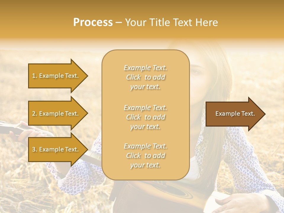 A Woman Sitting In A Field Holding A Guitar PowerPoint Template