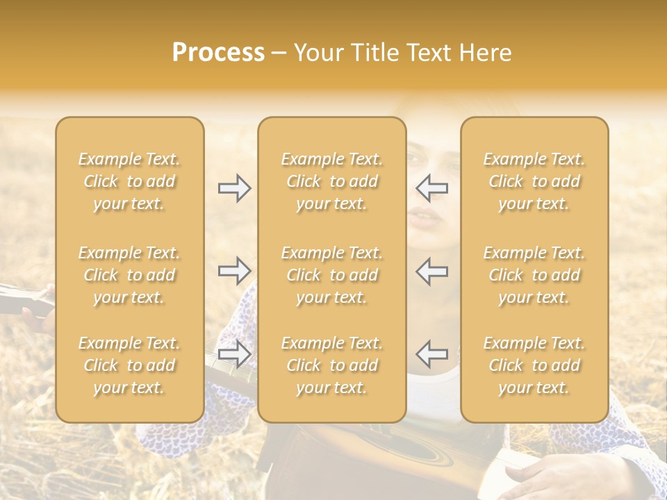 A Woman Sitting In A Field Holding A Guitar PowerPoint Template