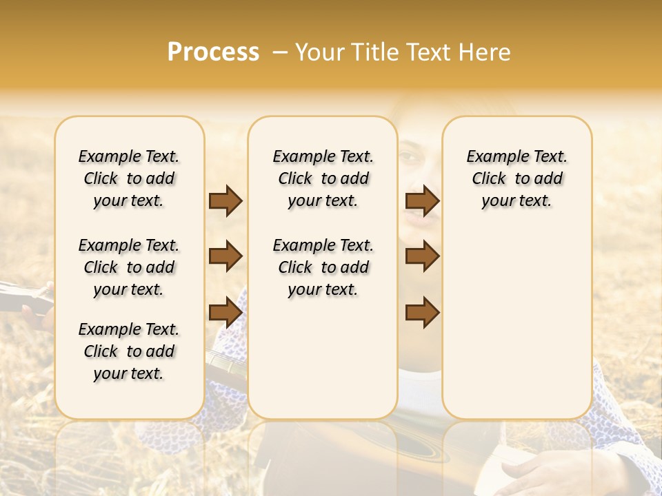 A Woman Sitting In A Field Holding A Guitar PowerPoint Template