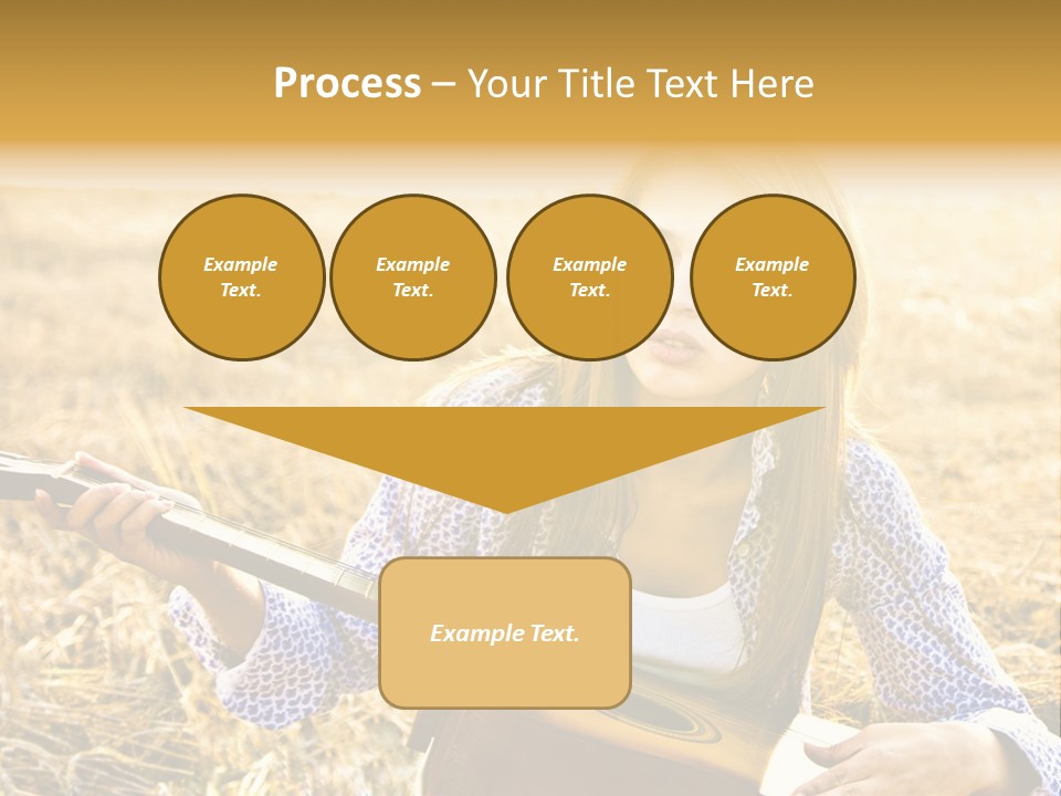 A Woman Sitting In A Field Holding A Guitar PowerPoint Template