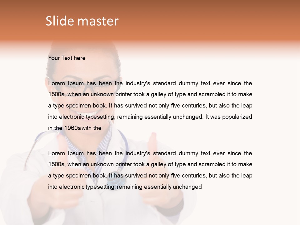 A Woman Doctor Giving A Thumbs Up PowerPoint Template