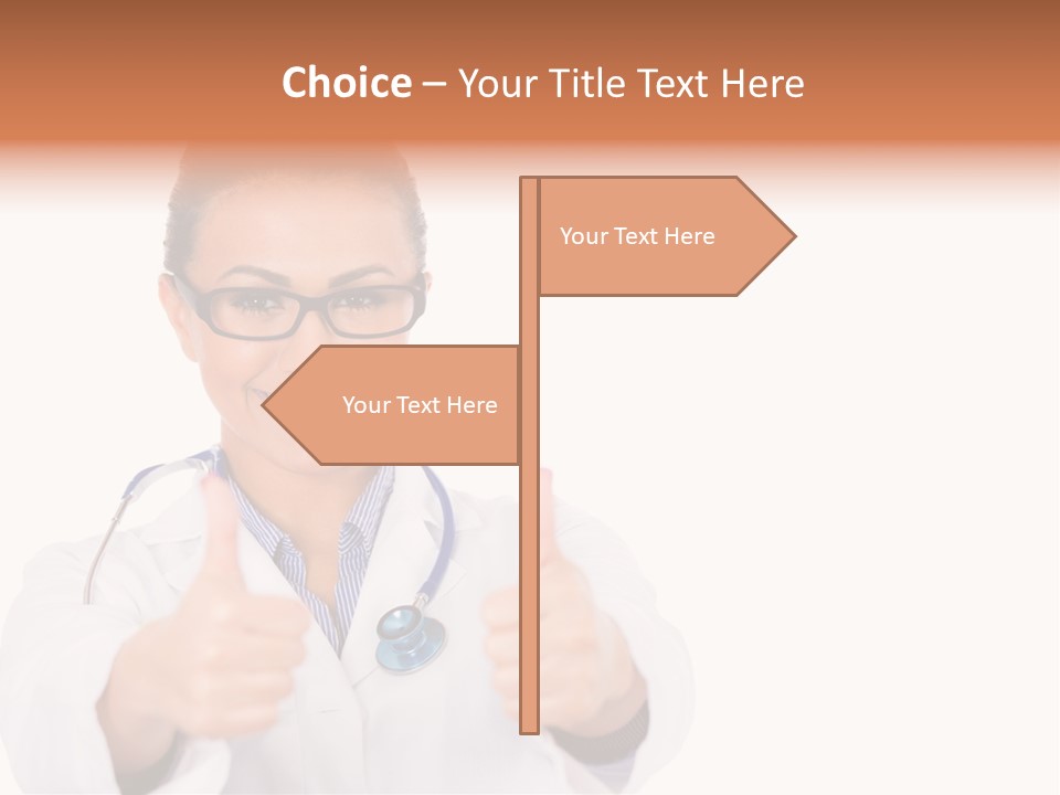 A Woman Doctor Giving A Thumbs Up PowerPoint Template