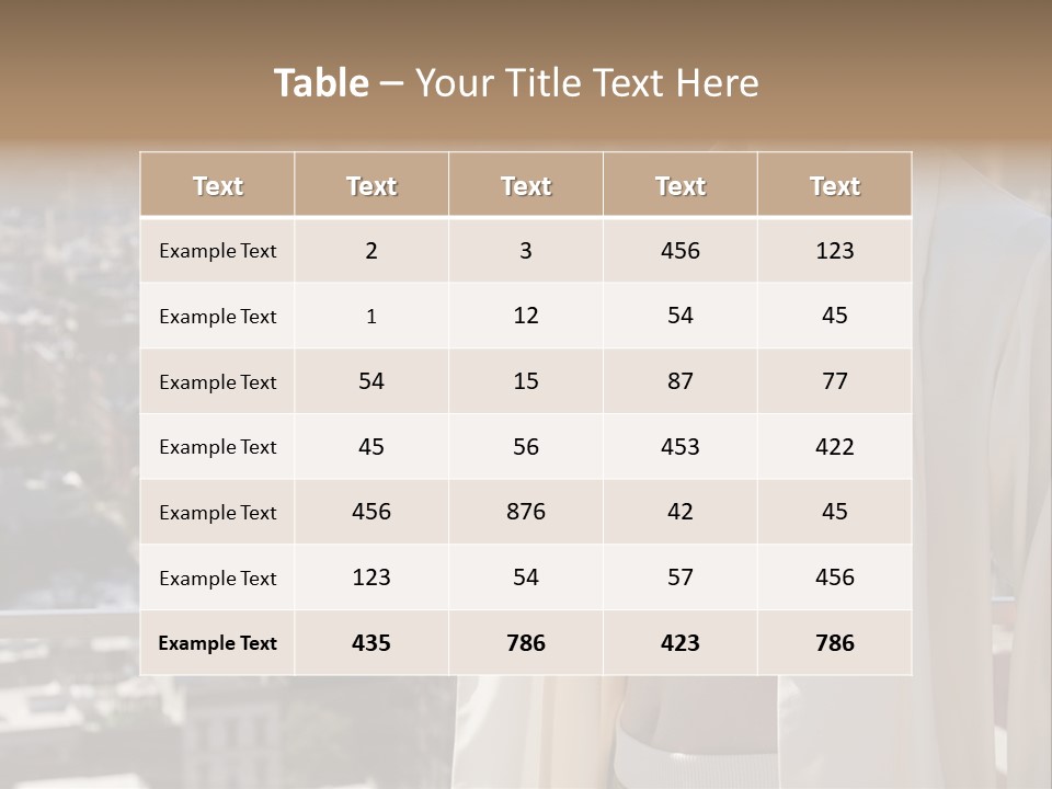A Woman In A White Coat Is Standing In Front Of A Cityscape PowerPoint Template