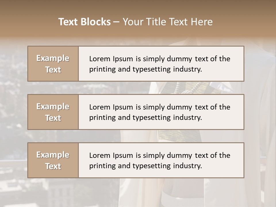 A Woman In A White Coat Is Standing In Front Of A Cityscape PowerPoint Template