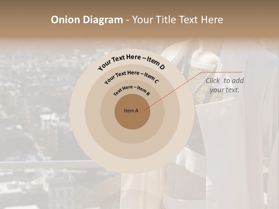 A Woman In A White Coat Is Standing In Front Of A Cityscape PowerPoint Template