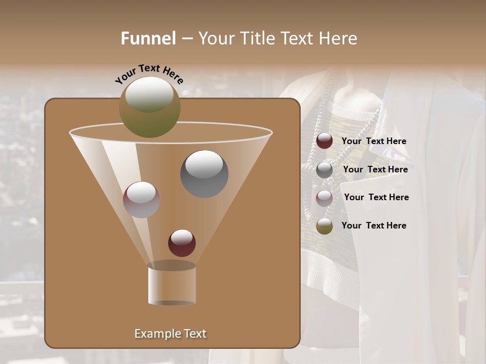 A Woman In A White Coat Is Standing In Front Of A Cityscape PowerPoint Template