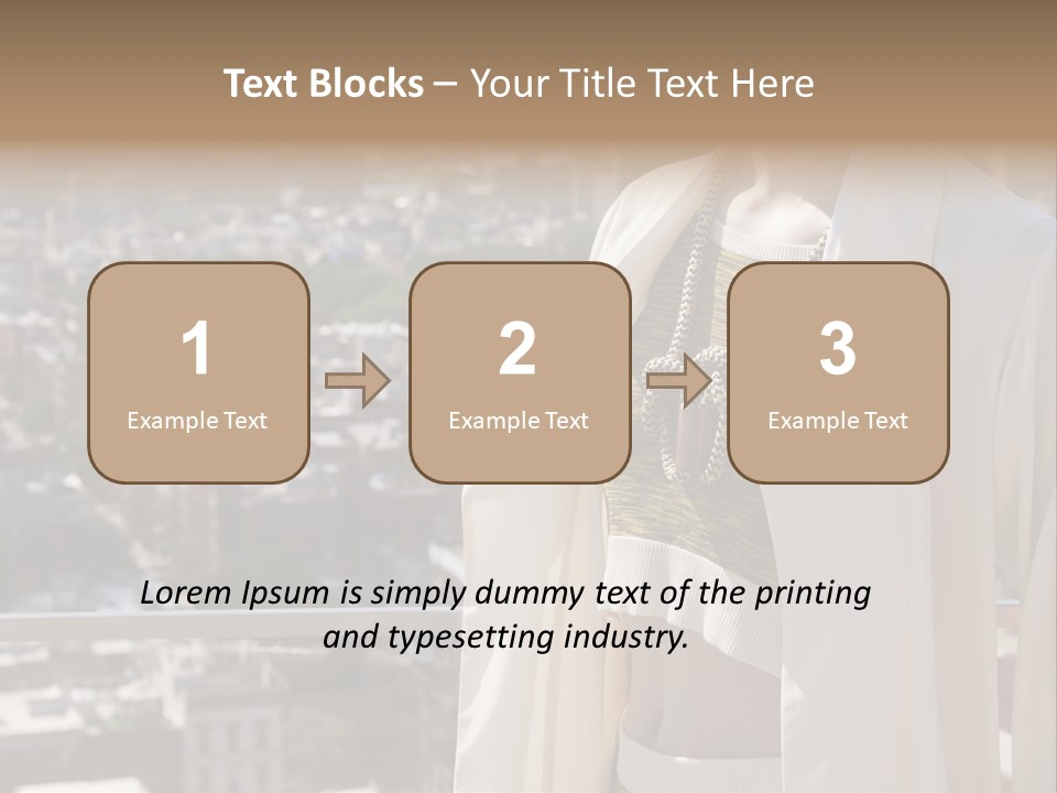 A Woman In A White Coat Is Standing In Front Of A Cityscape PowerPoint Template