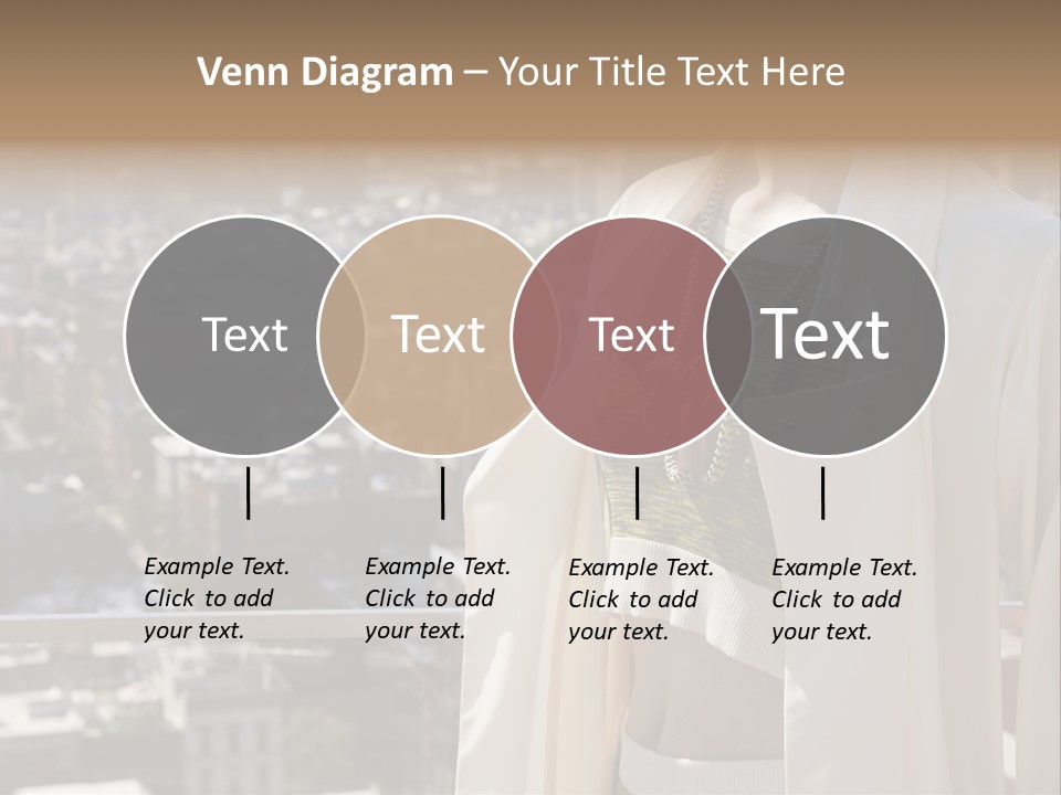 A Woman In A White Coat Is Standing In Front Of A Cityscape PowerPoint Template