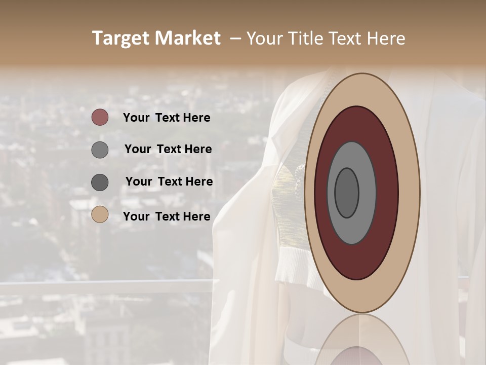 A Woman In A White Coat Is Standing In Front Of A Cityscape PowerPoint Template