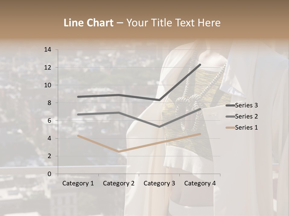 A Woman In A White Coat Is Standing In Front Of A Cityscape PowerPoint Template
