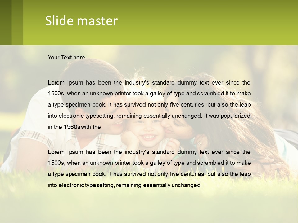 A Family Laying On The Grass In A Park PowerPoint Template