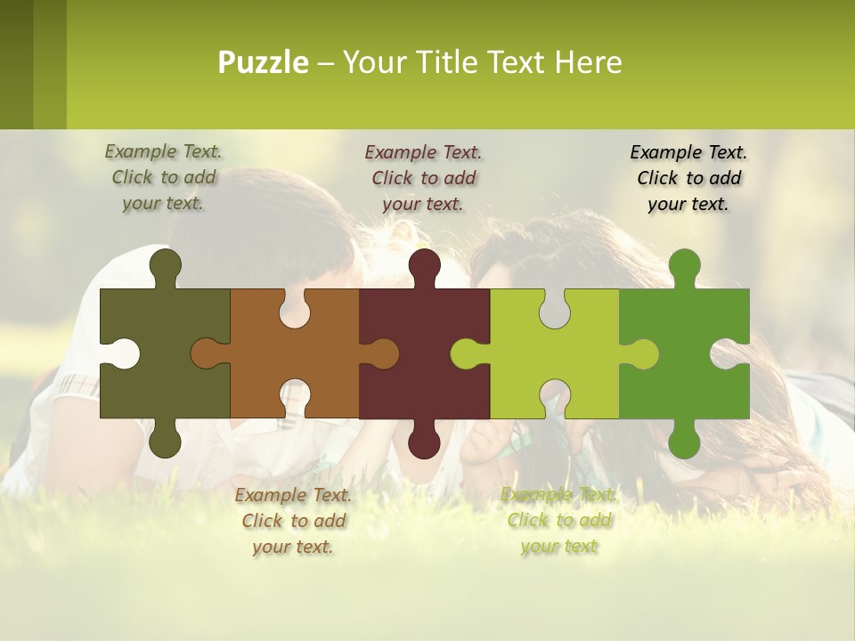 A Family Laying On The Grass In A Park PowerPoint Template