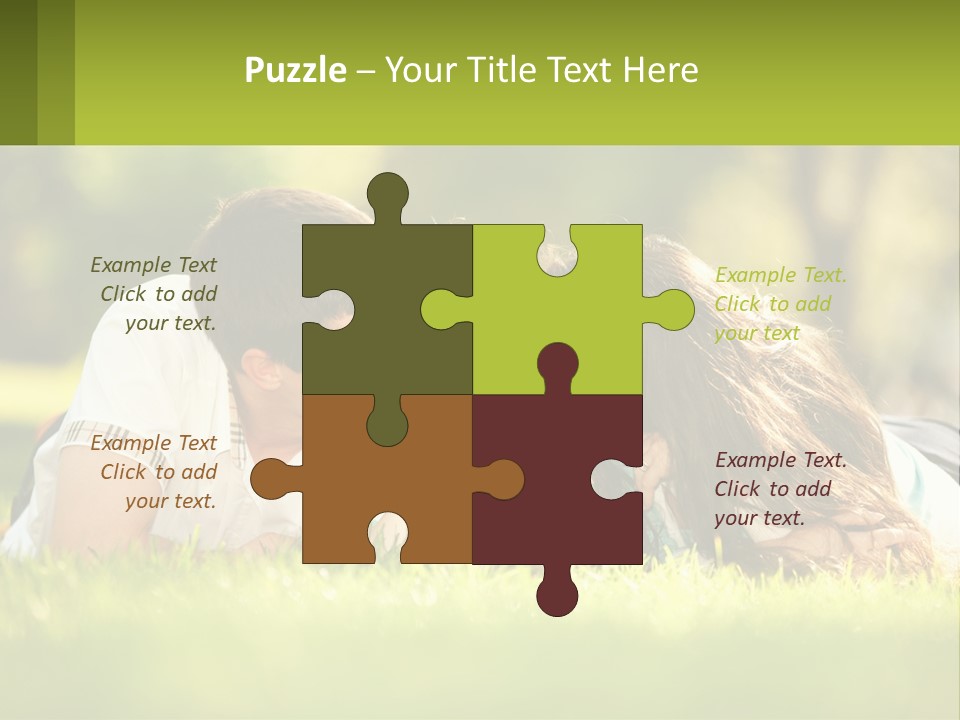 A Family Laying On The Grass In A Park PowerPoint Template