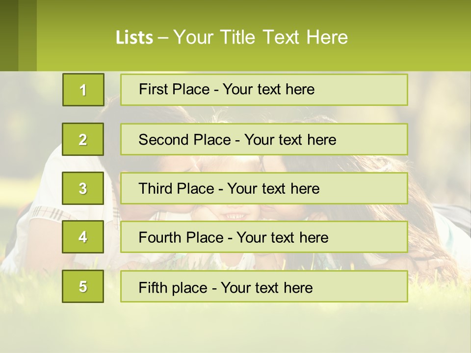 A Family Laying On The Grass In A Park PowerPoint Template