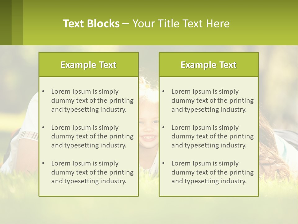 A Family Laying On The Grass In A Park PowerPoint Template