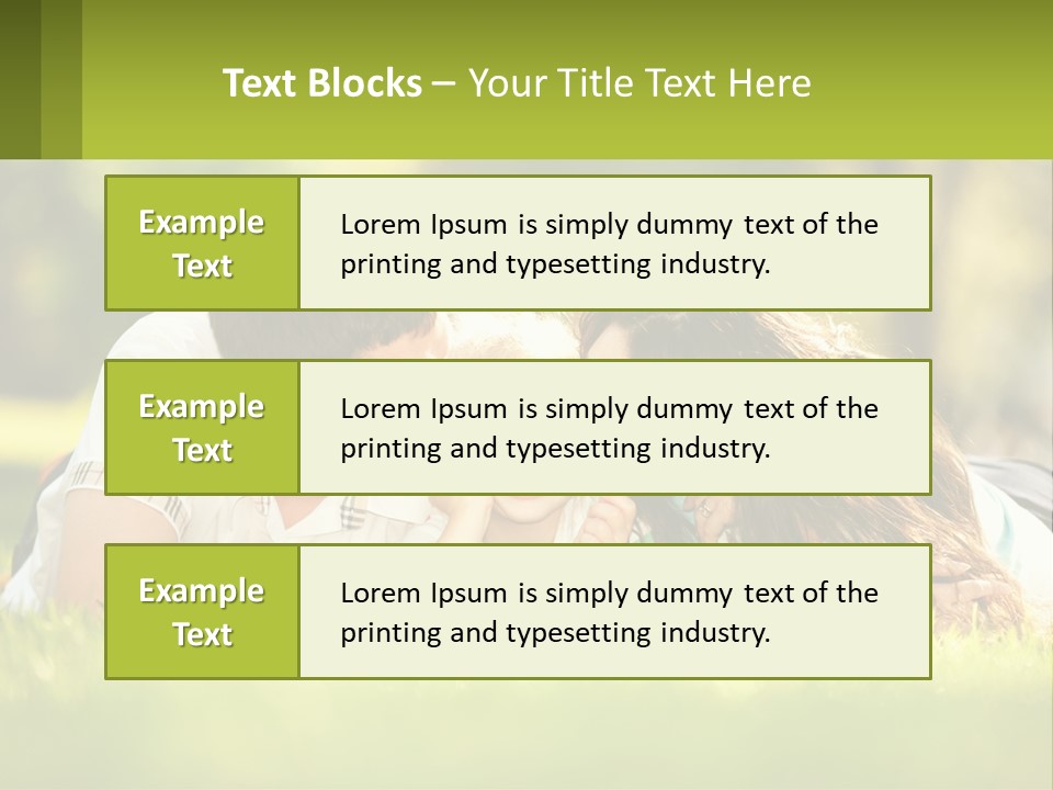 A Family Laying On The Grass In A Park PowerPoint Template