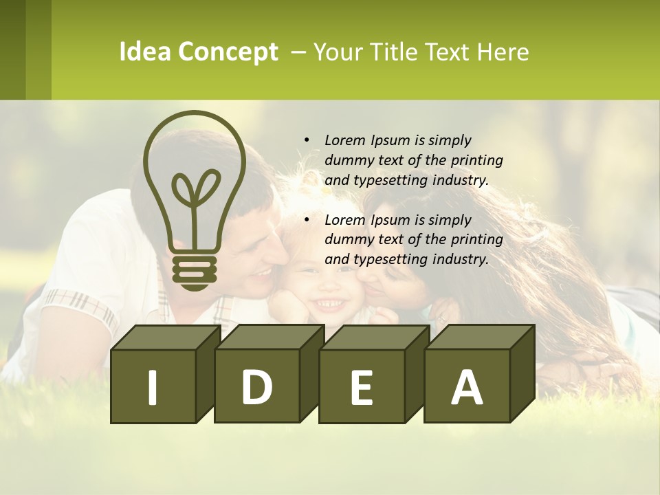 A Family Laying On The Grass In A Park PowerPoint Template