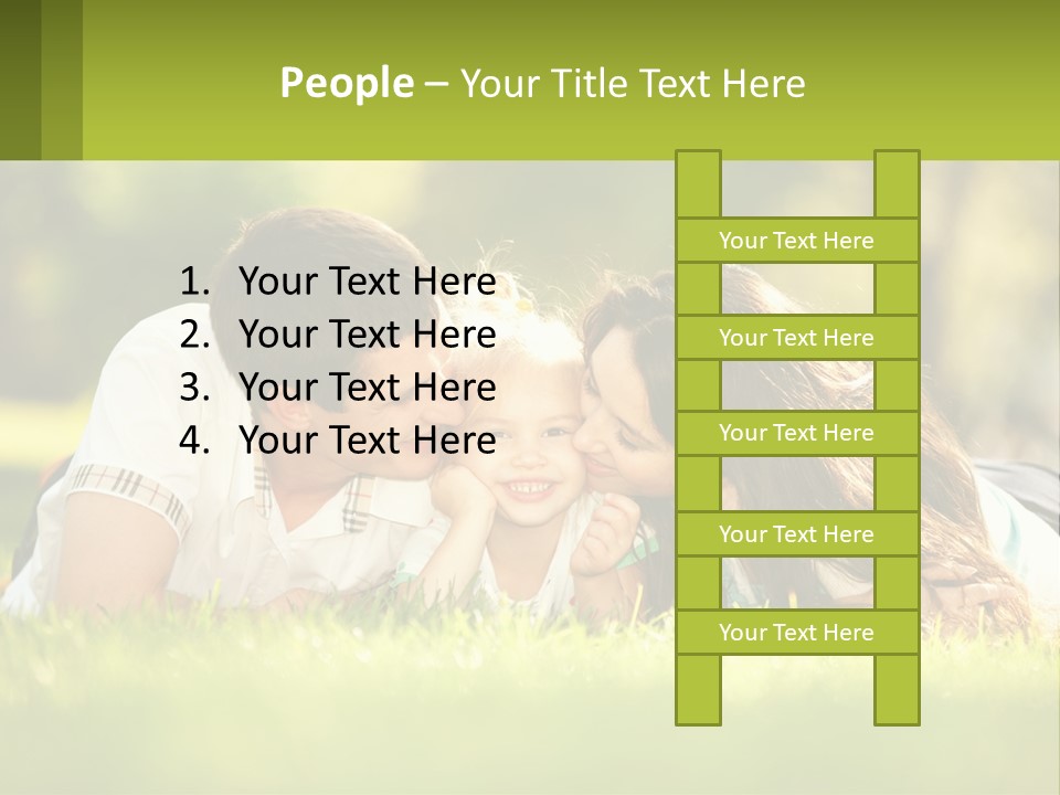 A Family Laying On The Grass In A Park PowerPoint Template