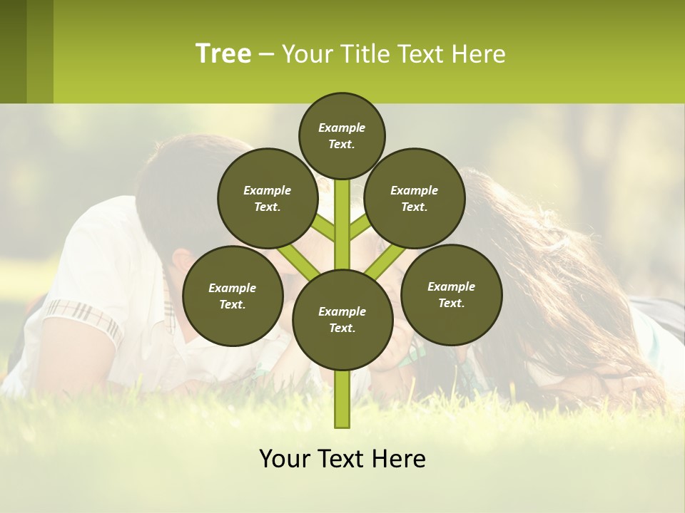 A Family Laying On The Grass In A Park PowerPoint Template
