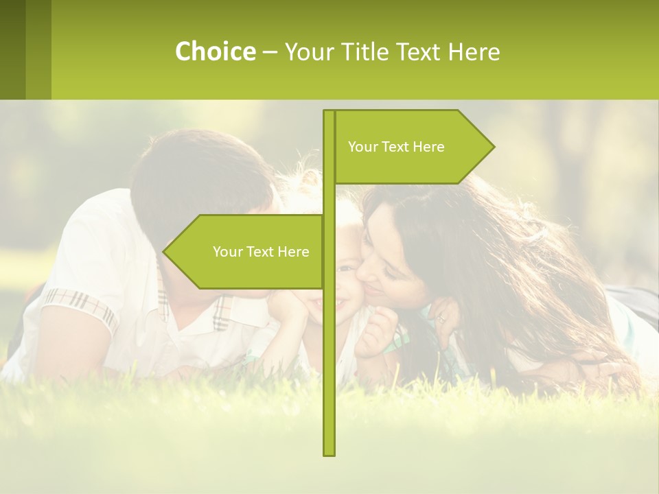 A Family Laying On The Grass In A Park PowerPoint Template