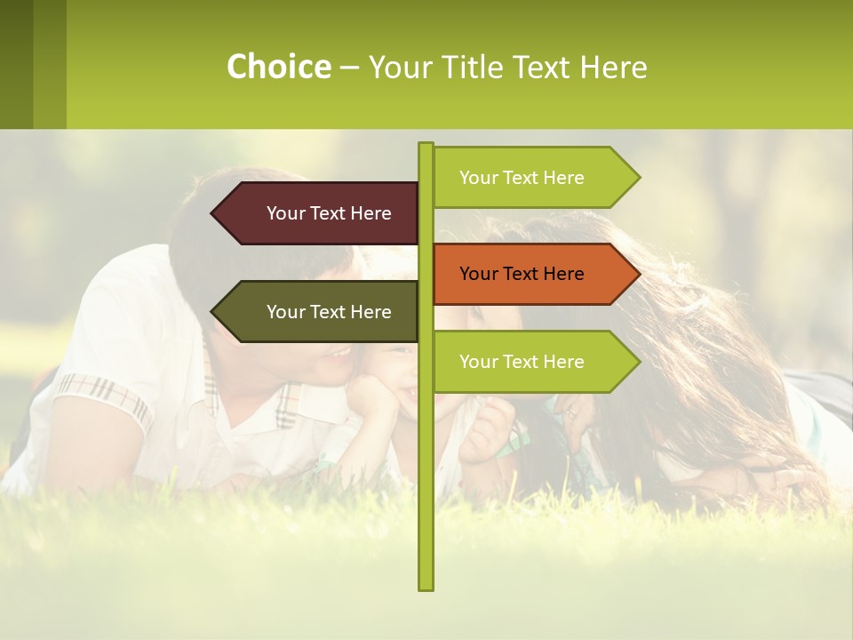 A Family Laying On The Grass In A Park PowerPoint Template