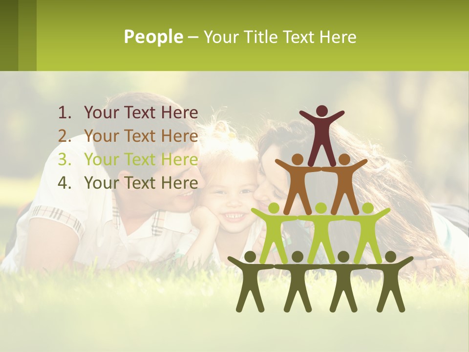 A Family Laying On The Grass In A Park PowerPoint Template