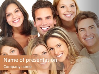 A Group Of People Are Smiling For The Camera PowerPoint Template