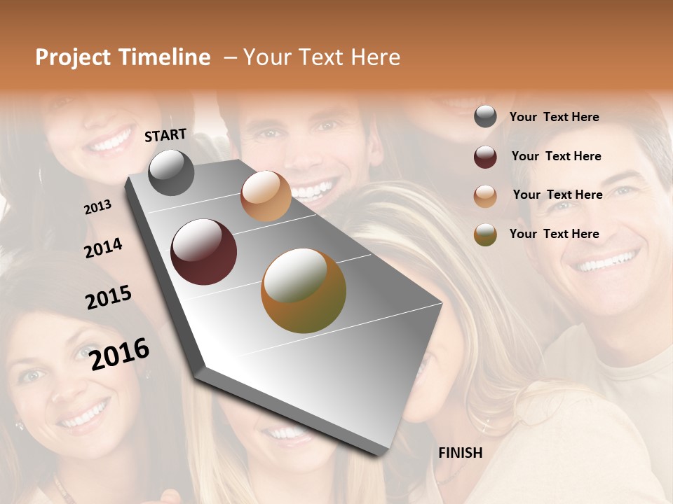 A Group Of People Are Smiling For The Camera PowerPoint Template