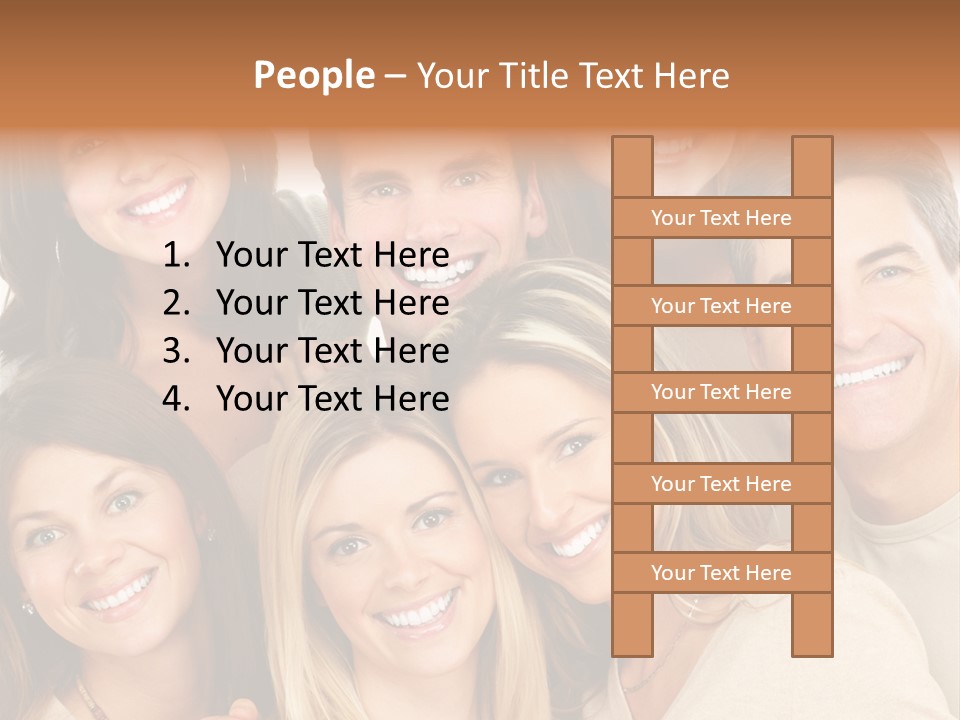 A Group Of People Are Smiling For The Camera PowerPoint Template