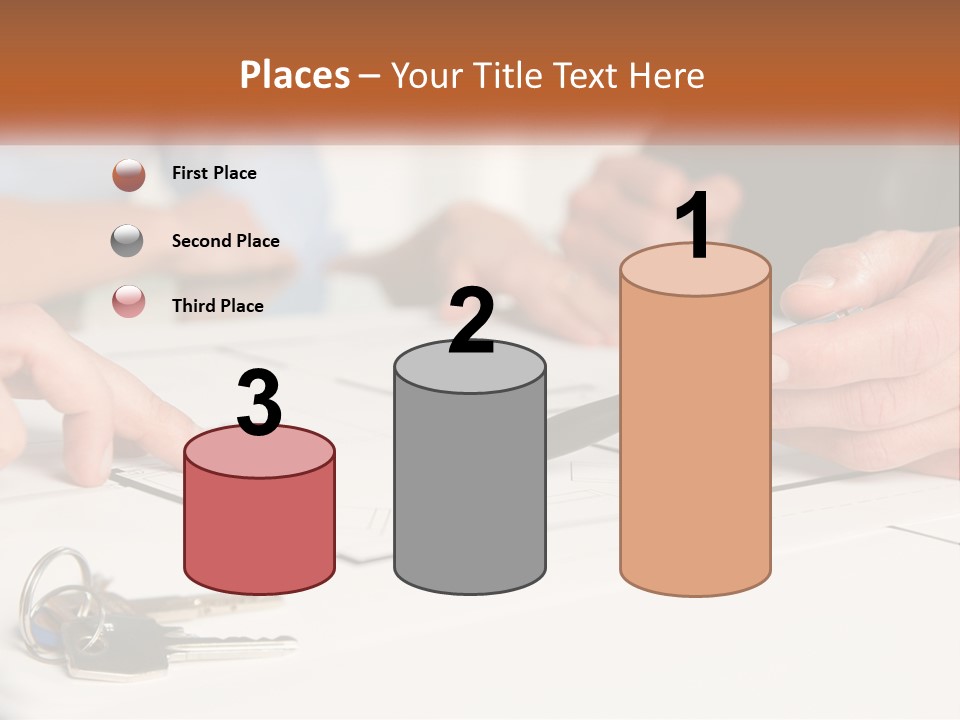 A Group Of People Sitting Around A Table With Keys PowerPoint Template