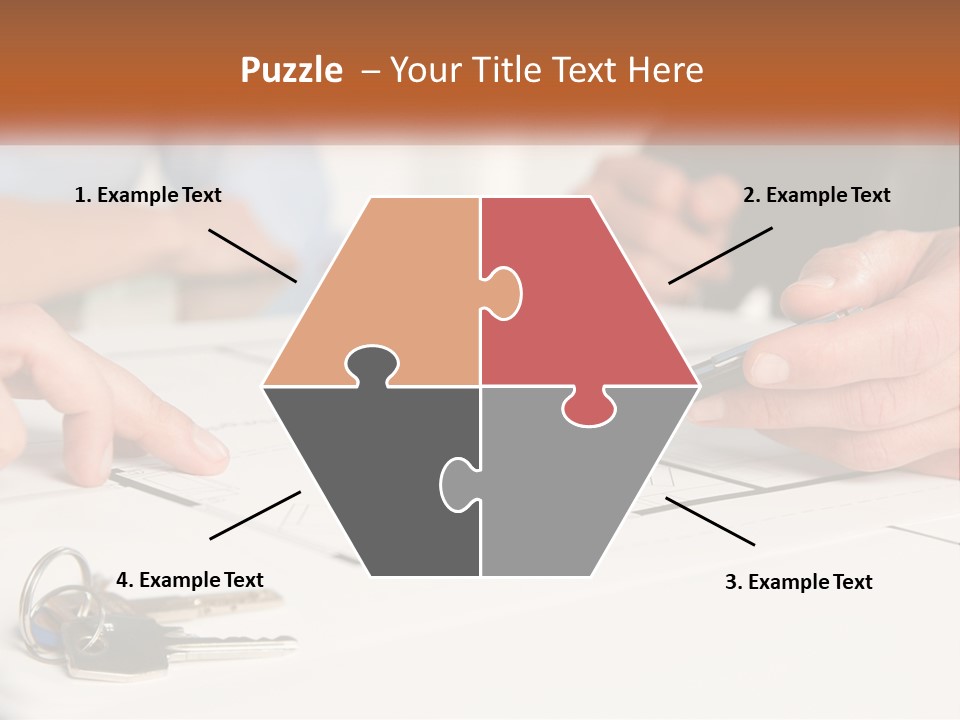 A Group Of People Sitting Around A Table With Keys PowerPoint Template