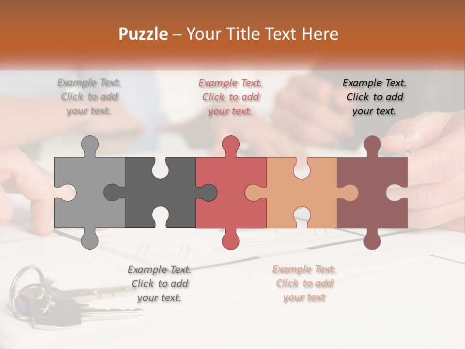 A Group Of People Sitting Around A Table With Keys PowerPoint Template