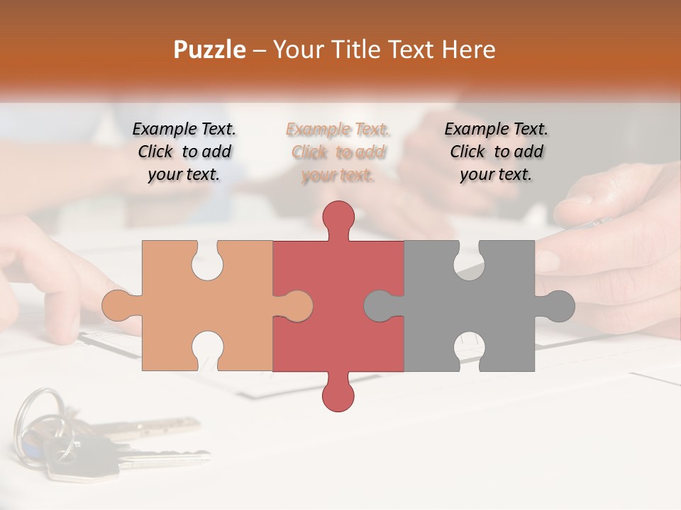 A Group Of People Sitting Around A Table With Keys PowerPoint Template