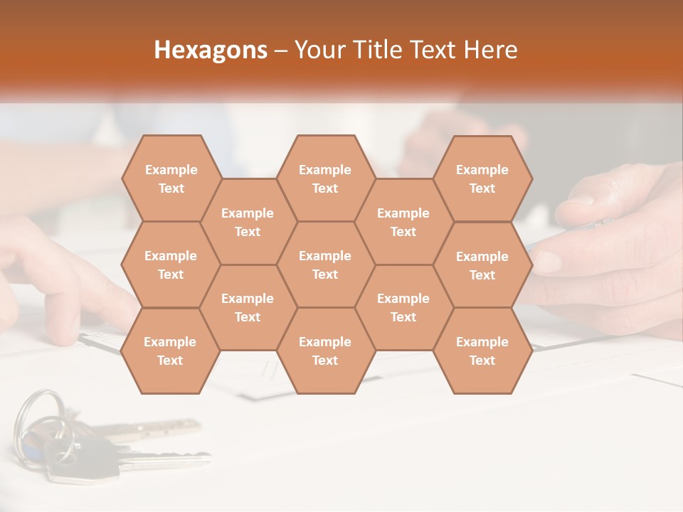 A Group Of People Sitting Around A Table With Keys PowerPoint Template