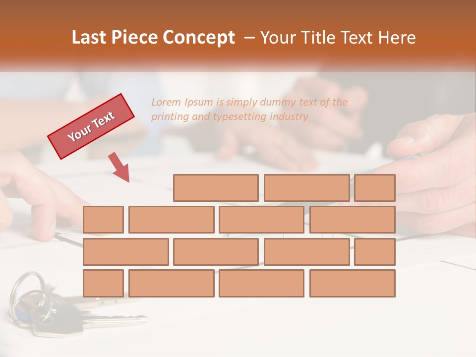 A Group Of People Sitting Around A Table With Keys PowerPoint Template