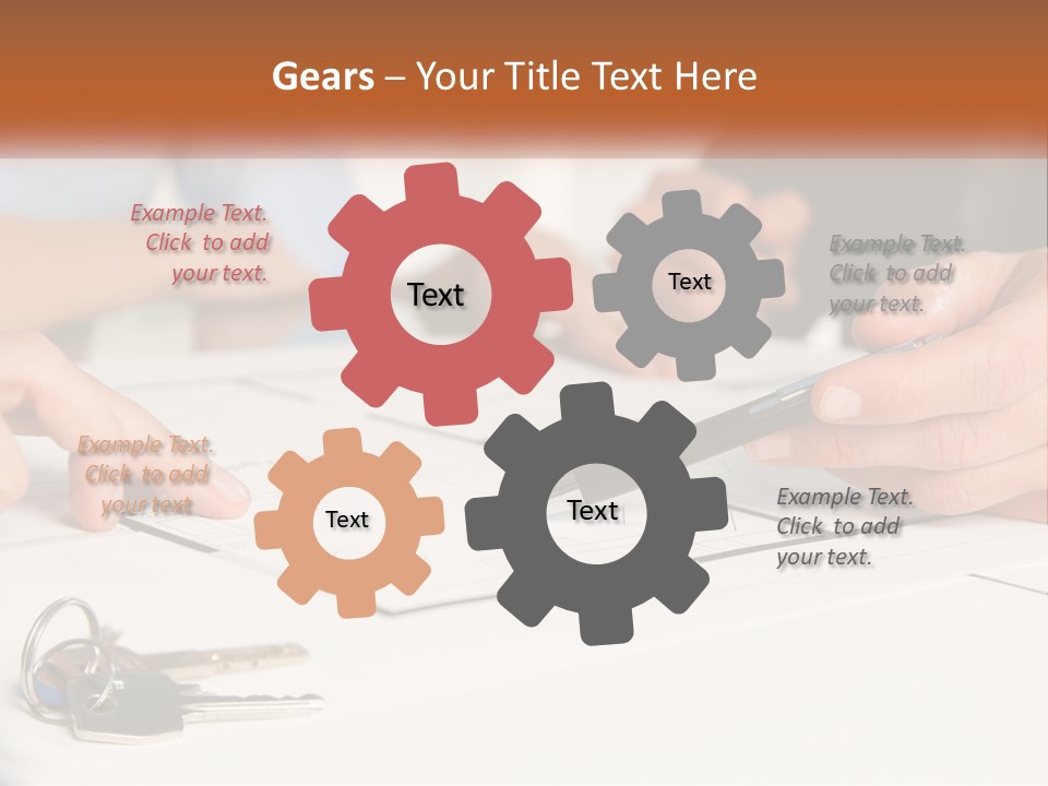 A Group Of People Sitting Around A Table With Keys PowerPoint Template