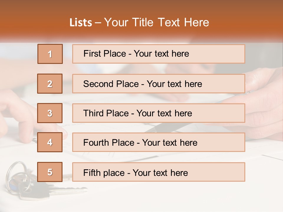 A Group Of People Sitting Around A Table With Keys PowerPoint Template