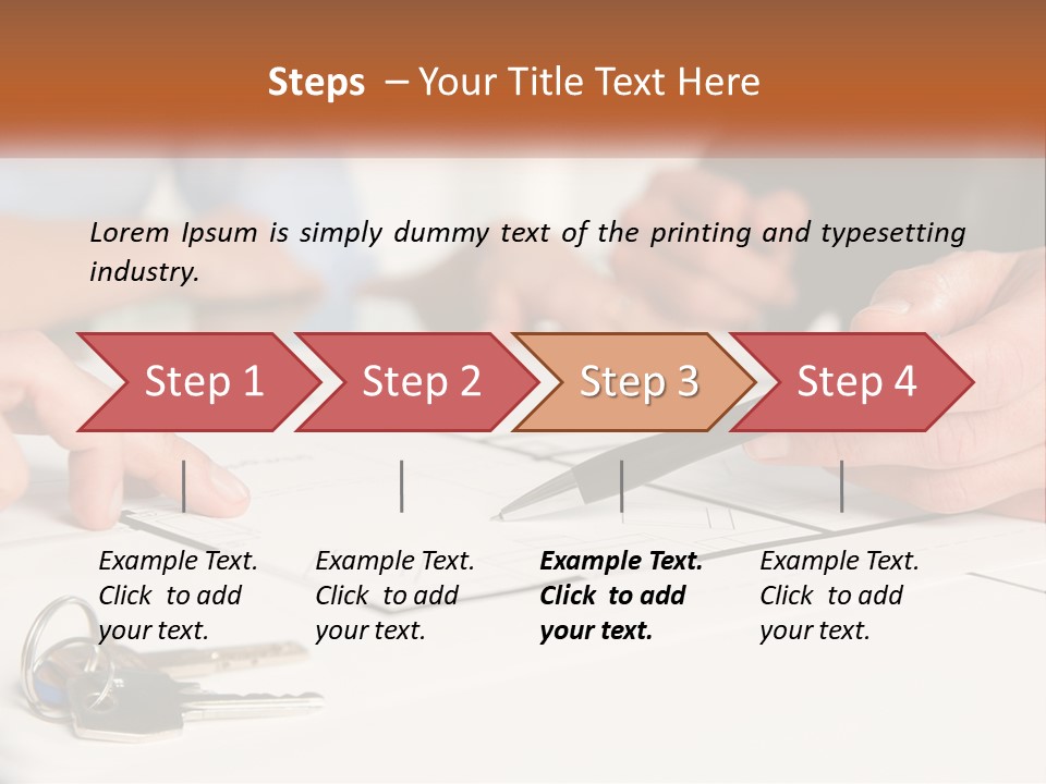 A Group Of People Sitting Around A Table With Keys PowerPoint Template