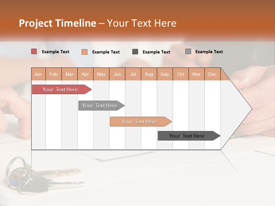 A Group Of People Sitting Around A Table With Keys PowerPoint Template