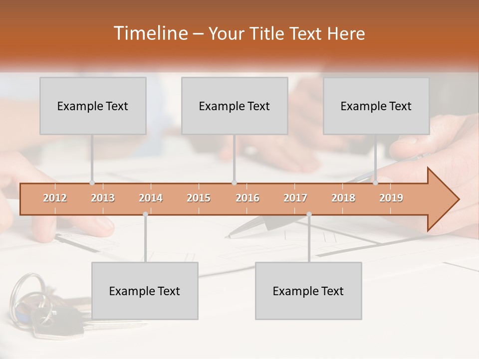 A Group Of People Sitting Around A Table With Keys PowerPoint Template