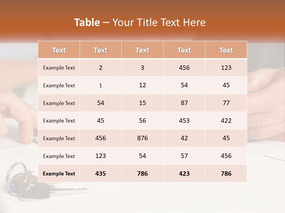 A Group Of People Sitting Around A Table With Keys PowerPoint Template