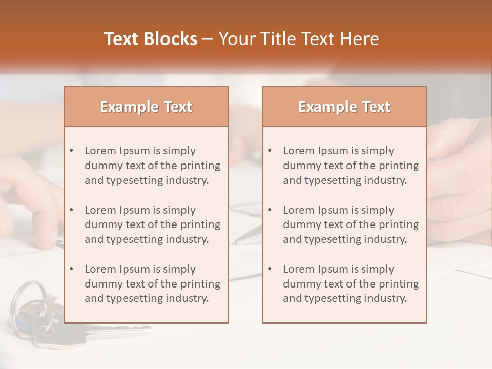 A Group Of People Sitting Around A Table With Keys PowerPoint Template