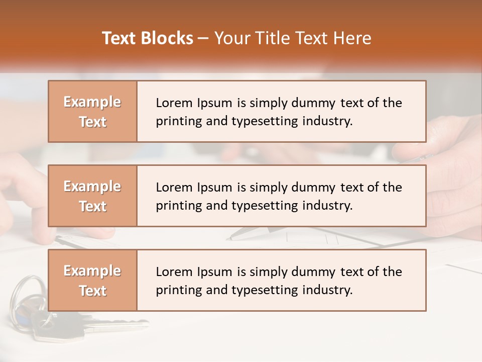A Group Of People Sitting Around A Table With Keys PowerPoint Template