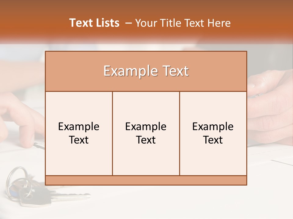 A Group Of People Sitting Around A Table With Keys PowerPoint Template