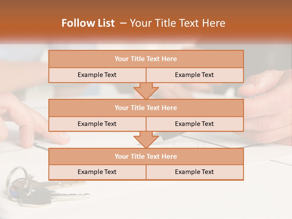 A Group Of People Sitting Around A Table With Keys PowerPoint Template