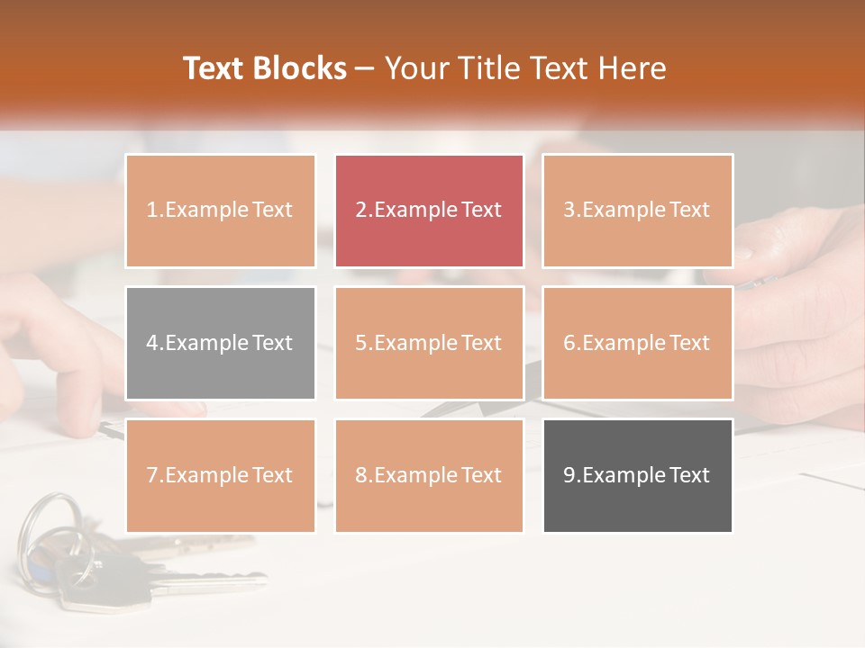 A Group Of People Sitting Around A Table With Keys PowerPoint Template